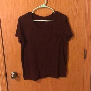 old navy maroon short sleeved shirt